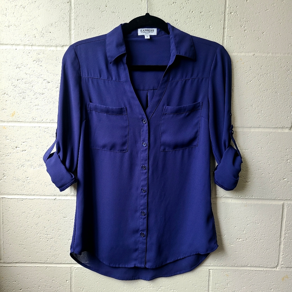 Express Slim Fit Navy Protofino Shirt